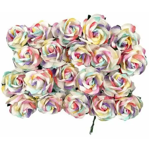 Wild orchid crafts Kwiaty papierowe dzikie róże kolorowe 30mm 50szt