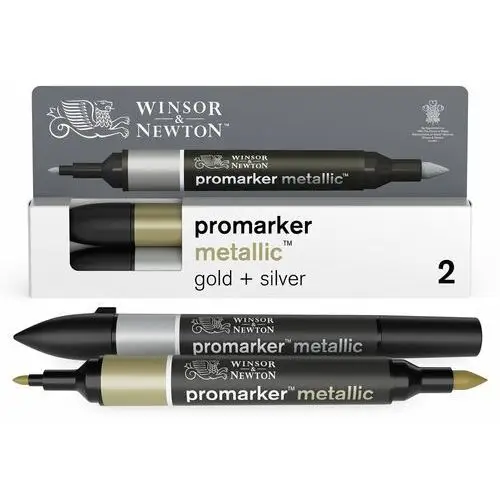 Winsor&Newton, zestaw Promarker, złoty i srebrny