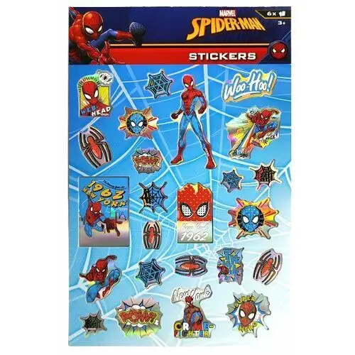 W&o Holo naklejki marvel spider-man - 6 arkuszy