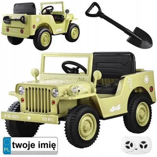 Wojskowe Auto na akumulator Willys pilot PA0263