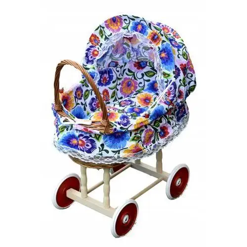 Wózek dla lalek lalki pchacz wiklinowy Łowicki
