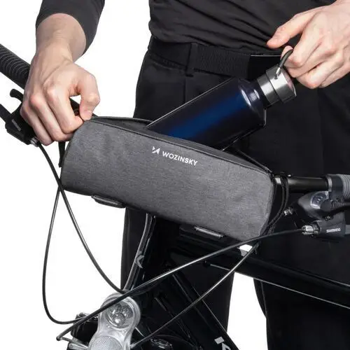 Torba rowerowa termiczna na bidon butelkę mocowana do ramy lub kierownicy 0.7L szara 5