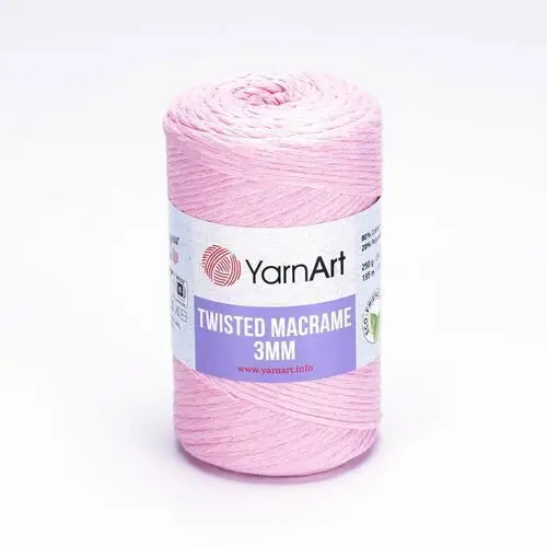 Sznurek YarnArt Twisted Macrame 3mm 762 / róż