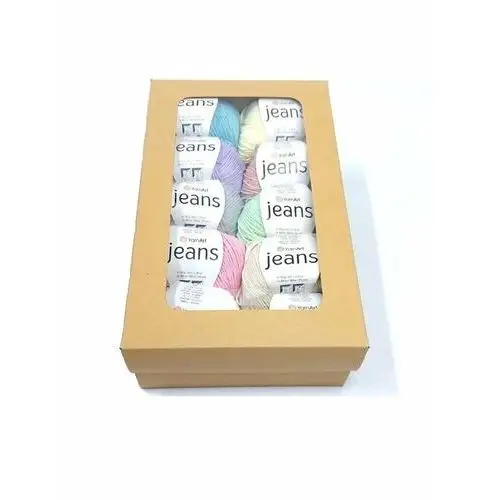 Yarnart Zestaw 10 włóczek jeans mix kolorów w pudełku na prezent duży wybór