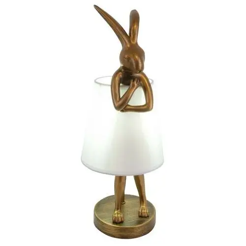 Nowoczesna lampka stołowa haas tl0107-s króliczek biały złoty Yaskr