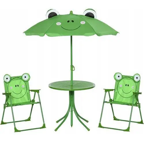 Żabka Ogrodowy Stolik Krzesła Parasol Dzieci