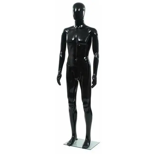 Manekin męski PP 185 cm, błyszczący czarny, 360° o