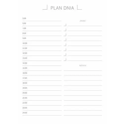 Zaplanowane Plan dnia planer notes a5 26 kartek m