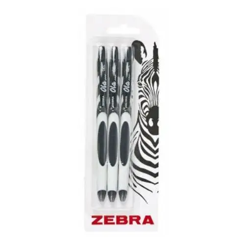Zebra - długopisy żelowe ola czarne 3szt
