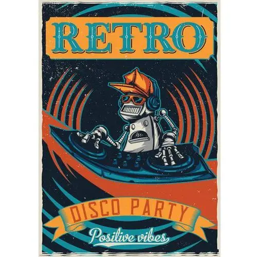 Zebra Naprasowanka disco retro vintage poster plakat