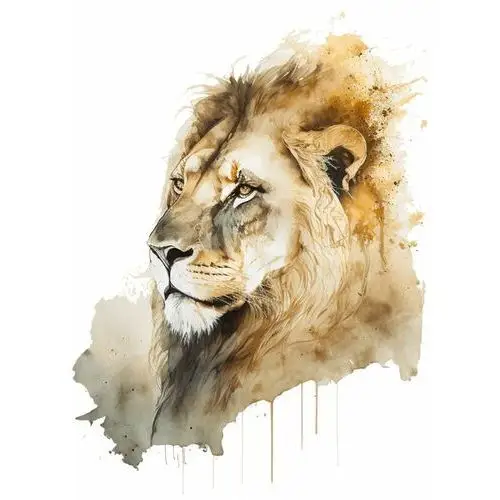 Zebra Naprasowanka lew, watercolor, sztuka 4 modna