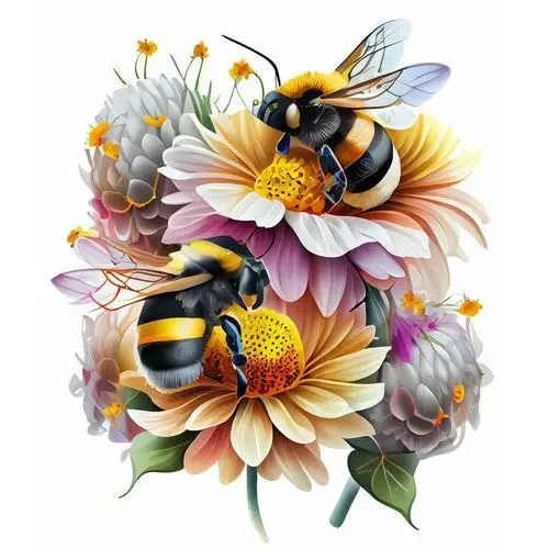 Naprasowanka Pszczoła kwiaty miód art 1