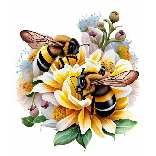 Naprasowanka pszczoła kwiaty miód art 10 Zebra
