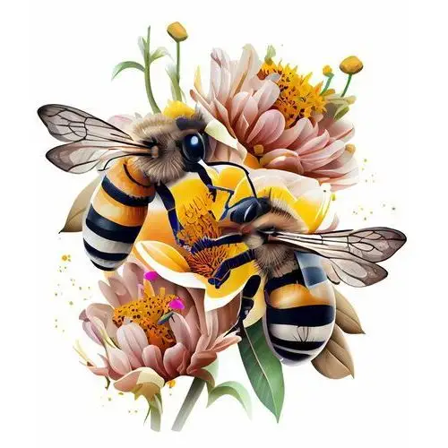 Naprasowanka pszczoła kwiaty miód art 2 Zebra