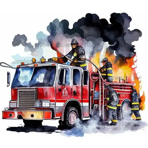 Naprasowanka Samochód pożarniczy strażacy 1