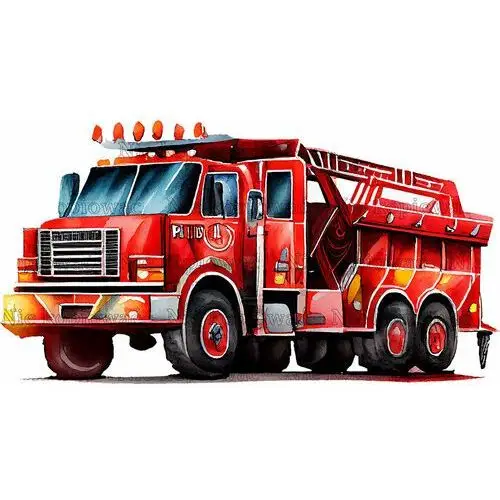 Zebra Naprasowanka samochód pożarniczy strażacy 8