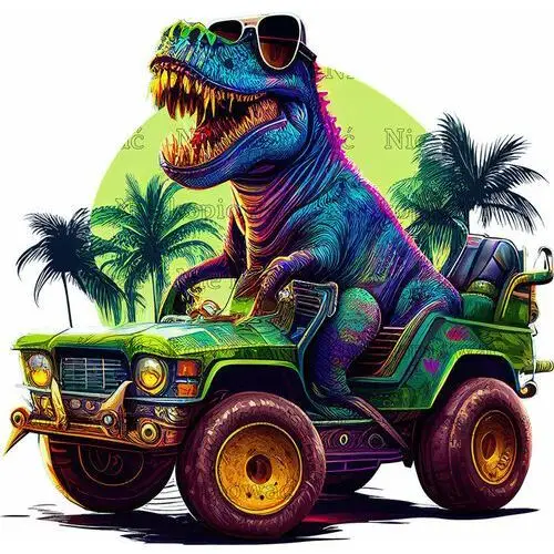 Naprasowanka t-rex dinozaur monster truck 11 Zebra