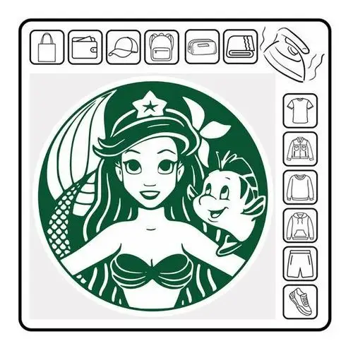 Naprasowanka termo naklejka starbucks logo 18 Zebra