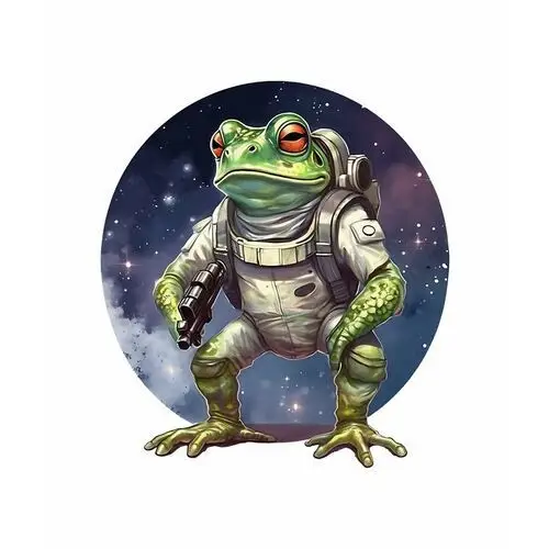 Naprasowanka żaba żabka kosmos kosmonauta 2