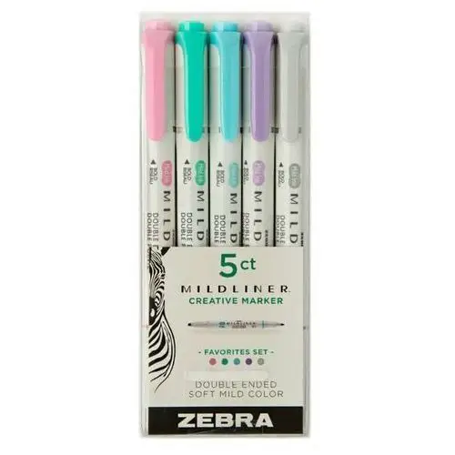 Zakreślacze zestaw favorites mildliner 5 kolorów Zebra