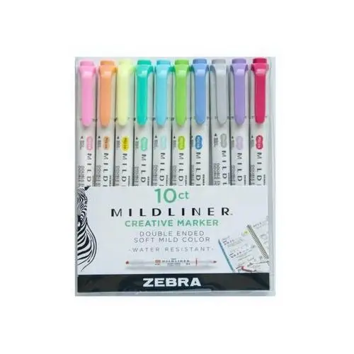 Zebra Zakreślacze zestaw fluo mildliner 10 kolorów