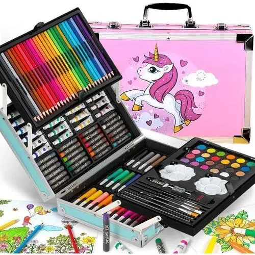 Zestaw Artystyczny do Malowania dla Dzieci 145szt Kredki Farby Pastele