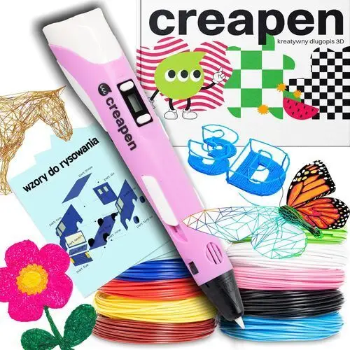 Zestaw Długopis 3D Kreatywny Pen 109m wkładów 75 szablonów Różowy V4, kolor różowy
