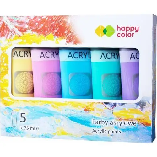 Zestaw Farb Akrylowych 5 Szt X 75 Ml Mix Pastel Happy Color