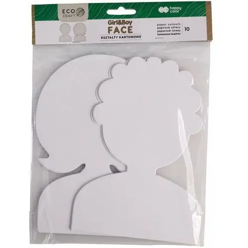 Zestaw kształtów kartonowych face boy&girl, 10 sztuk, 20cm, 300g, happy color Gdd grupa dystrybucyjna daccar