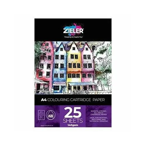 Blok rysunkowy colouring cartridge a4, 25 arkuszy Zieler