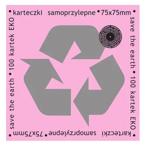 Eco karteczki samoprzylepne 100 kartek 75x75 mm eko różowe
