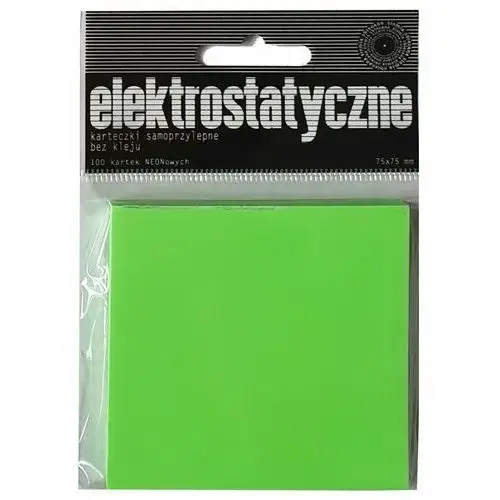 Karteczki Elektrostatyczne 75X75 Mm 100 Ark. Neon - Zielone