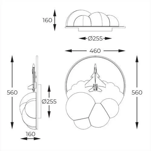 Dziecięca lampa sufitowa focus mx4024-1-3wt led 37w 3000k biały niebieski Zumaline 3